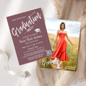 Dusty Lila QR Code Abschluss Einladung