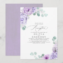 Dusty Lila Romantic Wedding Abend Empfang Einladung