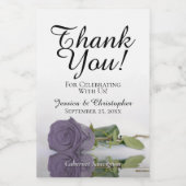 Dusty Lila Rose Elegant Wedding Danke Mini Weinetikett (Einzelnes Label)