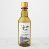 Dusty Lila Rose Elegant Wedding Danke Mini Weinetikett (Vorderseite)