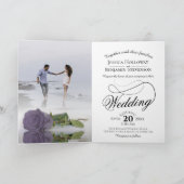 Dusty Lila Rose Elegantes romantisches Foto Hochze Einladung (Innenseite)