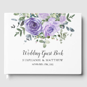 Dusty Lila Rose Eukalyptus Botanische Hochzeit Gästebuch
