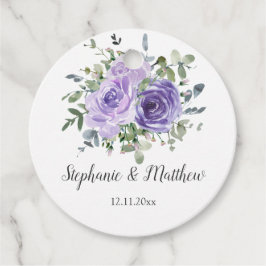 Dusty Lila Rose Eukalyptus Botanische Hochzeit Geschenkanhänger