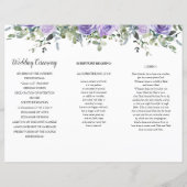 Dusty Lila Rose Eukalyptus Order of Service (Rückseite)