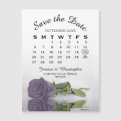 Dusty Lila Rose Save the Date Kalender Magnet (Vorderseite)