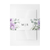 Dusty Lila Rustic Floral Wedding Einladungsbanderole (Vorderseite Beispiel)