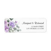 Dusty Lila Rustic Floral Wedding Rücksendeadresse (Vorne)