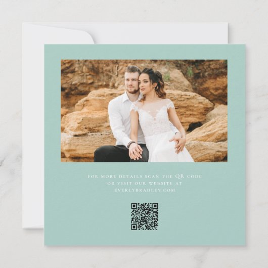 Dusty Lila Sage Green Botanical Save the Date Mitteilungskarte (Rückseite)