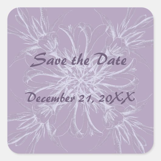 Dusty Lila Save the Date Stickers (Vorderseite)