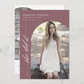 Dusty Lila sie tat es Abschluss Arch Foto Invi Einladung (Vorne/Hinten)