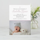 Dusty lila Taufveranstaltung Einladung (Stehend Vorderseite)