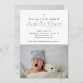 Dusty lila Taufveranstaltung Einladung (Vorne/Hinten)