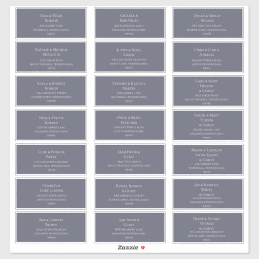 Dusty Lila und Beige Schriftart Guest Address Labe Aufkleber (Blatt)