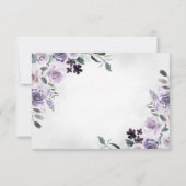Dusty Lila und Silver Gray Floral Rustic Wedding RSVP Karte (Rückseite)