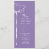 Dusty Lila White Bold Floral Modern Simple Menu Programm (Vorderseite)