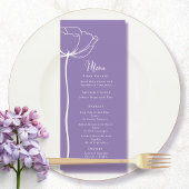 Dusty Lila White Bold Floral Modern Simple Menu Programm