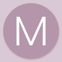Dusty Lila & White Modern Minimalistic Letter
