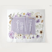 Dusty Lila Wildblume Baby Dusche Willkommen Wandteppich (Vorderseite (Horizontal))