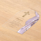 Dusty Lilac Agate Baptism Acryleinladungen (Ablage )