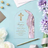Dusty Lilac Agate Baptism Acryleinladungen (Insitu (Hochzeit))