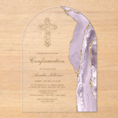 Dusty Lilac Agate Bestätigung Acryleinladungen (Vorderseite)