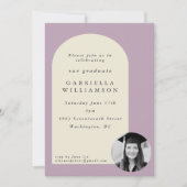 Dusty Lilac Bold Shapes Foto Graduation Party Einladung (Vorderseite)