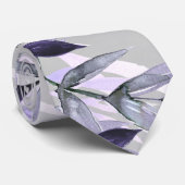 Dusty lilac Botanical Floral Wedding Neck Krawatte (Gerollt)