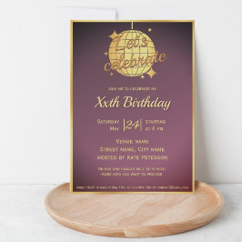 Dusty lilac gold disco einladung