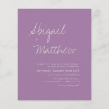 Dusty Lilac Lila Minimalistische Handschrift Hochz