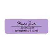 Dusty lilac lila minimalistisches Adressetikett (Vorne)