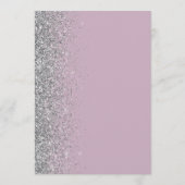 Dusty Lilac Silver Glitzer Wedding Menükarte (Rückseite)