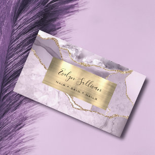 Dusty Lilac und Gold Agate Business Card Visitenkarte