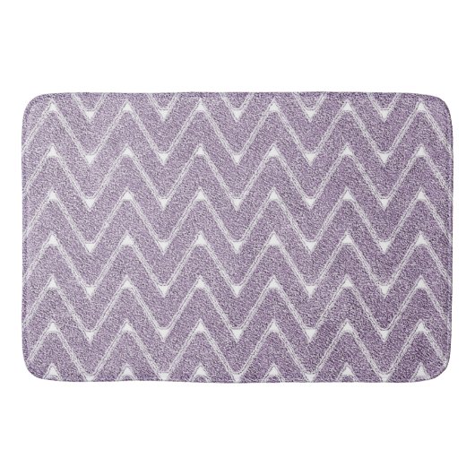 Dusty Lilac Zickzack Pattern Badematte (Vorderseite)