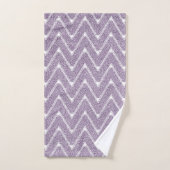 Dusty Lilac Zickzack Pattern Badhandtuch Set (Handtuch)