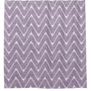 Dusty Lilac Zickzack Pattern Duschvorhang
