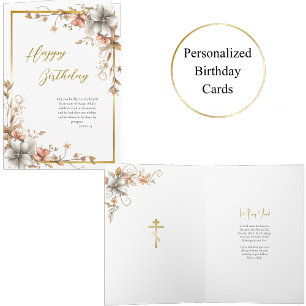 Dusty Lmon Silver Grau Blume Geburtstag Karte