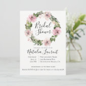 Dusty Mauve Blumenstrauß Brautdusche Einladung (Stehend Vorderseite)