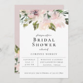 Dusty Mauve Botanical Bridal Dusche Einladung (Vorne/Hinten)
