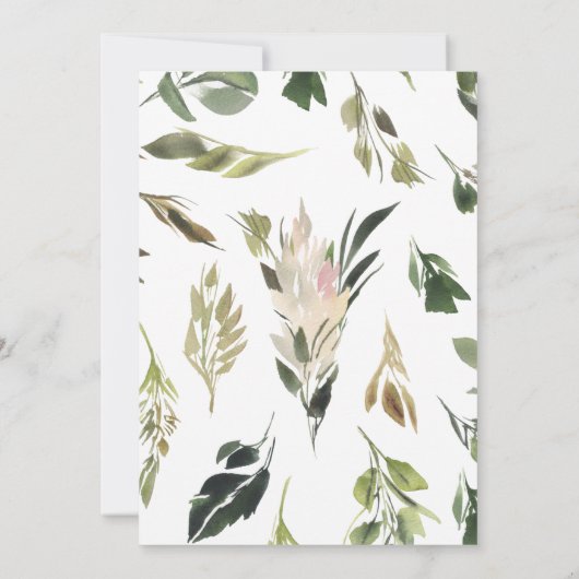 Dusty Mauve Botanical Floral Engagement Party Ankündigung (Rückseite)