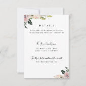 Dusty Mauve Botanical Wedding Details Einladung (Vorderseite)