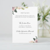 Dusty Mauve Botanical Wedding Details Einladung (Stehend Vorderseite)