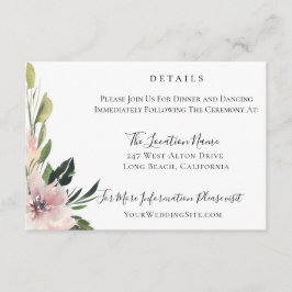 Dusty Mauve Botanical Wedding Details Einladung