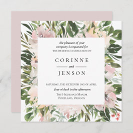 Dusty Mauve Botanical Wedding Einladung