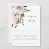 Dusty Mauve Botanical Wedding Einladung (Vorderseite)