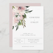 Dusty Mauve Botanical Wedding Einladung (Vorne/Hinten)