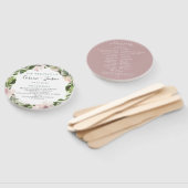 Dusty Mauve Botanical Wedding Program Hand Fans Fächer (Non-assembled)