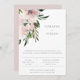 Dusty Mauve Botanical Wedding Reception Einladung