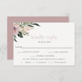 Dusty Mauve Botanical Wedding RSVP Card (Vorne/Hinten)