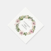 Dusty Mauve Botanisches Personalisiertes Papier Na Serviette (Ecke)