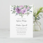 Dusty Mauve Eucalyptus Botanische Hochzeit Einladung (Stehend Vorderseite)